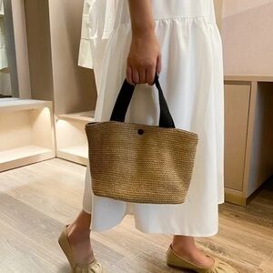 Small Straw Tote Bags, Lunch Bag Eco Shopping Bag, Casual All-Match Shoulder Bag